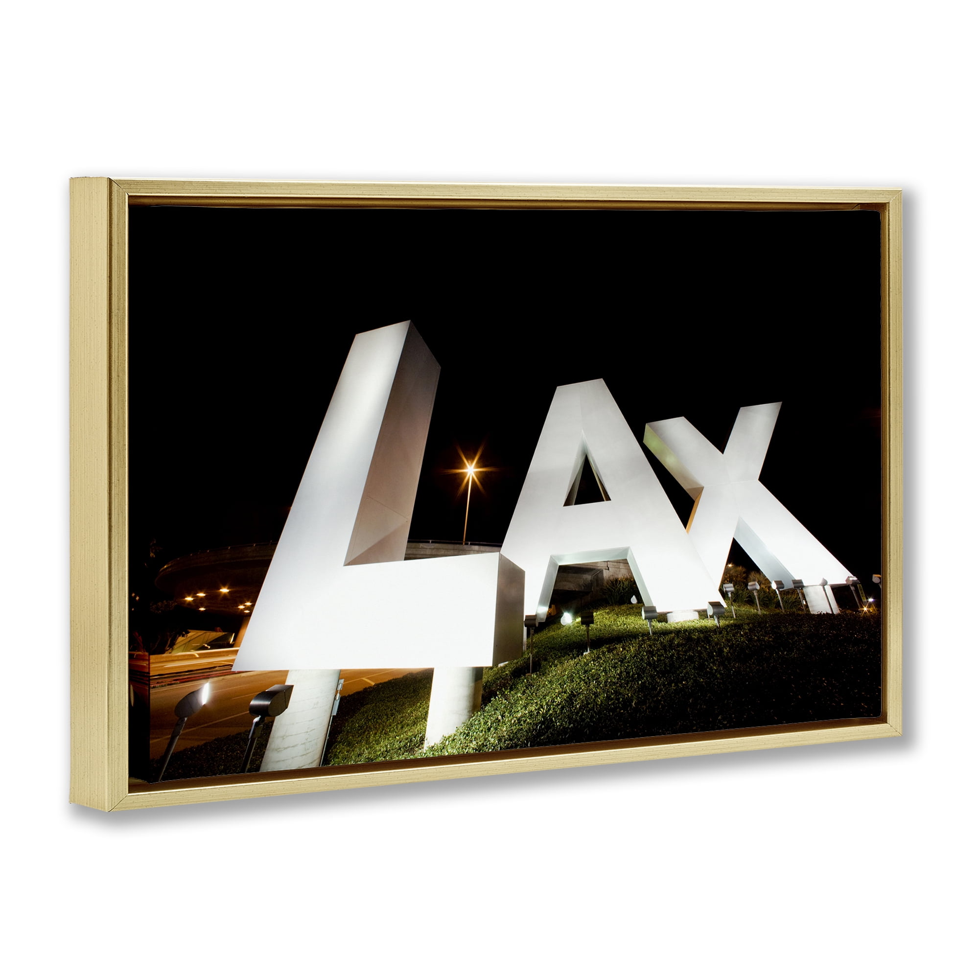 Stupell Industries LA Airport Structure Gold Framed Floater Canvas Wall Art, design by Scott Stulberg