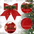 thumbnail image 2 of 4 piezas de nudos decorativos de Navidad, nudos de lentejuelas rojas para árbol de Navidad, nudos para adorno de árbol de Navidad, nudos de guirnalda, corona de Navidad (rojo, plateado, 7 x 6,7, 2 of 5
