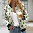 thumbnail image 2 of Coats Plus Size for Women Saint Patrick'S Day Lightweight Printed Long Sleeve Blouses,Beige,M, 2 of 5