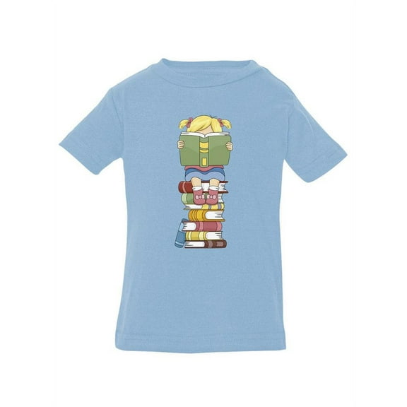 Kid Sitting On Books T-Shirt Infant -Image by Shutterstock, 18 Months