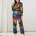 thumbnail image 2 of Sigee Neon Shanghai Cityscape Night for Women’s Pajama Sets Long-Sleeved Pjs Sets for Women 2 piece Sleepwear-Large, 2 of 7