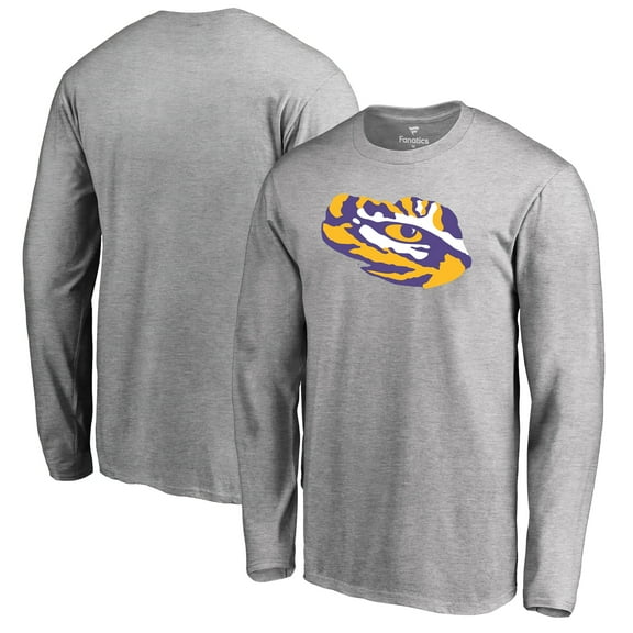 Men's Ash LSU Tigers Primary Logo Long Sleeve T-Shirt