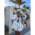 thumbnail image 4 of Set for Women Long Sleeve Shirt and Shorts Set White 2 Piece Set S, 4 of 10