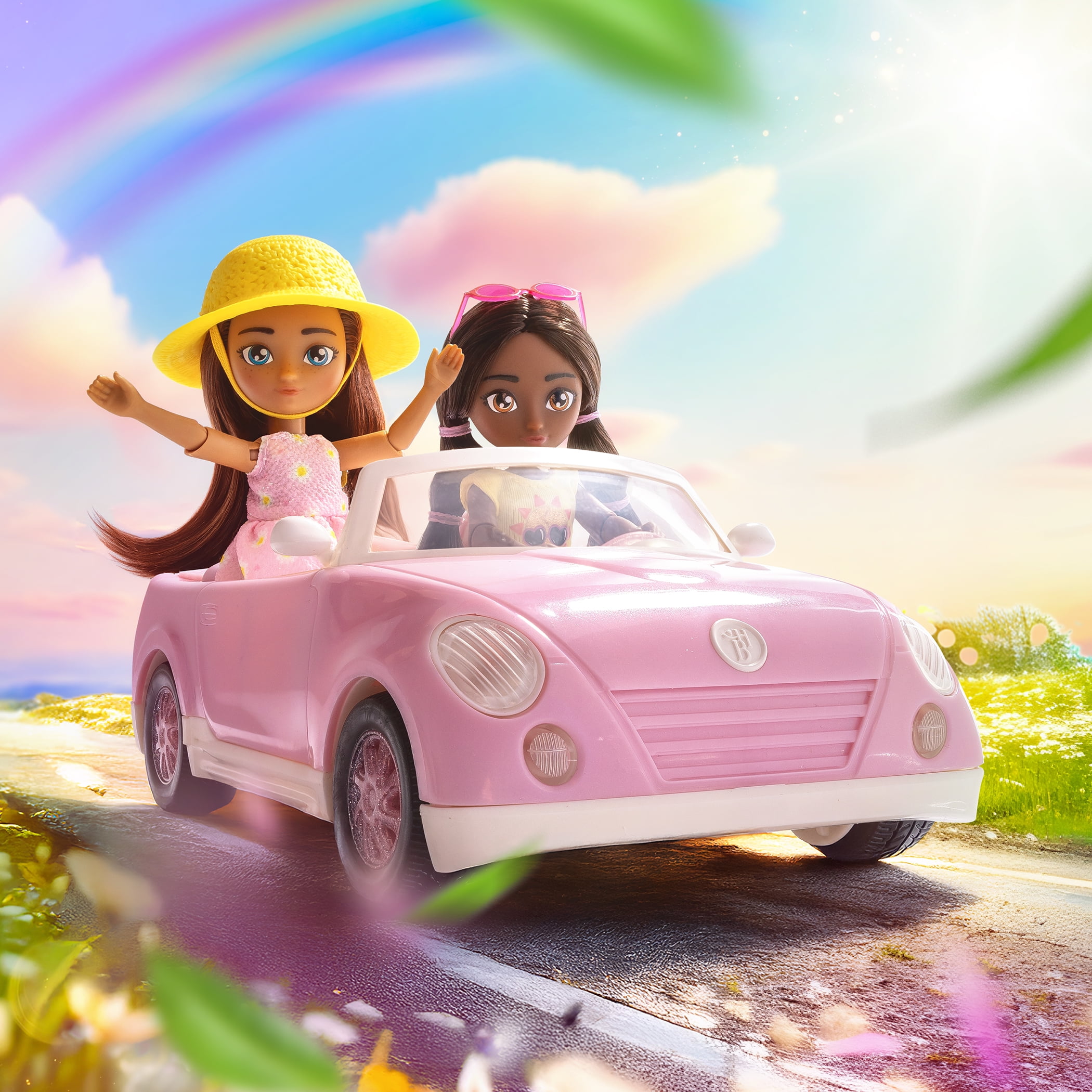 Hey Bestie Jasmine & Makayla 21 Piece Set of 2 (5.5-inch) Travel Dolls with Accessories, Kids Ages 3 & Up