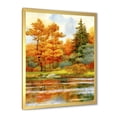 thumbnail image 2 of Designart 'Autumn Forest By The Lake Side III' Lake House Framed Art Print, 2 of 4