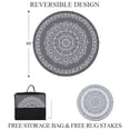 thumbnail image 2 of 6x6 FT/5x8 FT/8x10 FT/9x12 FT/9x18 FT Outdoor Rug for Picnic Washable Non-Slip Balcony Carpet Vintage Floral Rug Stain-Resistant Easy-Clean Plastic Area Rug for Patio Backyard Farmhouse Beach Camping, 2 of 8