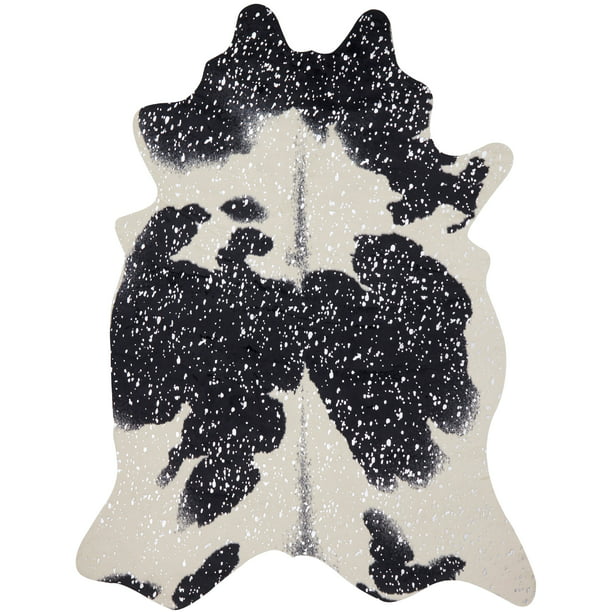 Loloi Ii Bryce Faux Cowhide Black, Faux Cowhide Rug Black And White