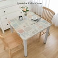 thumbnail image 2 of nygtbtfer Red Teal  Tablecloth, Fitted Table Cover with Elastic for Tables, Boho Flowers Abstract Art Rustic Table Cloth Outdoor Dinning Party Tablecloths White, 2 of 7