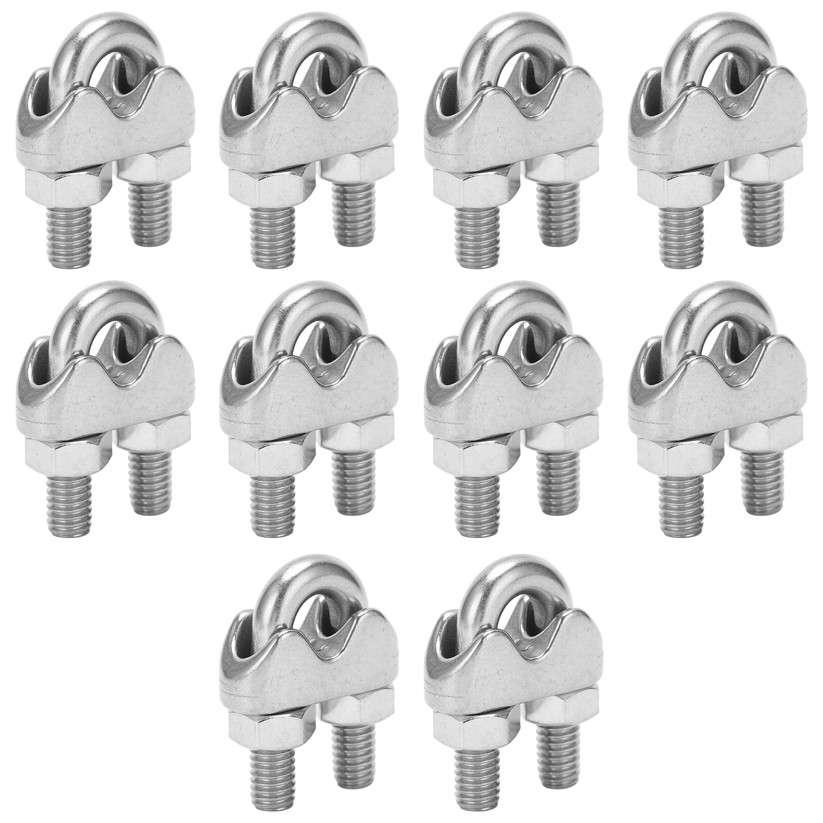 Stainless Steel Wire Rope Cable Clip Clamp, 10PCS Wire Rope Clips U For Fix Patio Furniture For