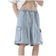 thumbnail image 2 of pstuiky Pantalones cortos de entrenamiento para hombre, Pantalones cortos casuales y modernos de verano para hombre, de color sólido, con cintura elástica y bolsillo., 2 of 9