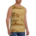 thumbnail image 2 of Balery Retro Palm Tree Men's Sleeveless Muscle Shirts Workout Tank Top, Moisture Wicking, Odor Protection-Large, 2 of 8