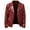 Red, variant on Men's PU Leather Jacket Casual Belted Faux Leather Motorcycle Jacket Zipper Biker Coat Notch Lapel Trucker Coats