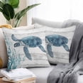 thumbnail image 2 of Waterproof Throw Pillow Covers Set of 2, 24x24 Inch Ocean Sea Turtle Decorative Pillowcases Outdoor Pillow Slip Cushion Covers Set for Couch Tent Summer Coastal Seaweed Vintage Wood Grain, 2 of 7