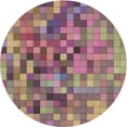 thumbnail image 1 of Ahgly Company Indoor Round Patterned Dark Raspberry Purple Abstract Area Rugs, 3' Round, 1 of 6