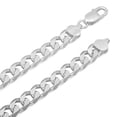 thumbnail image 2 of Men's 8.5mm Solid .925 Sterling Silver Cuban Link Curb Chain Necklace + Bracelet Set, 24" (Necklace) + 9" (Bracelet), 2 of 7