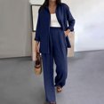 thumbnail image 3 of FAIWAD Womens Cotton Linen Sets Plus Size Long Sleeve Button Down Shirt and Jogger Pants Casual Comfy Outfits, 3 of 9