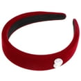 thumbnail image 3 of Diadema acolchada de terciopelo para mujer, accesorio vintage para el cabello, diadema ancha, antideslizante, para lavarse la cara, para adolescentes, 3 of 6