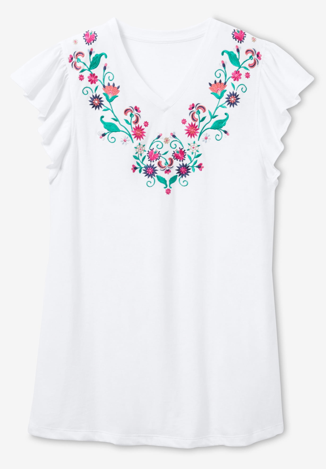 Plus Size Embroidered V-Neck Tunic - image 3