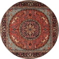 thumbnail image 1 of Ahgly Company Indoor Round Traditional Orange Salmon Pink Medallion Area Rugs, 3' Round, 1 of 6