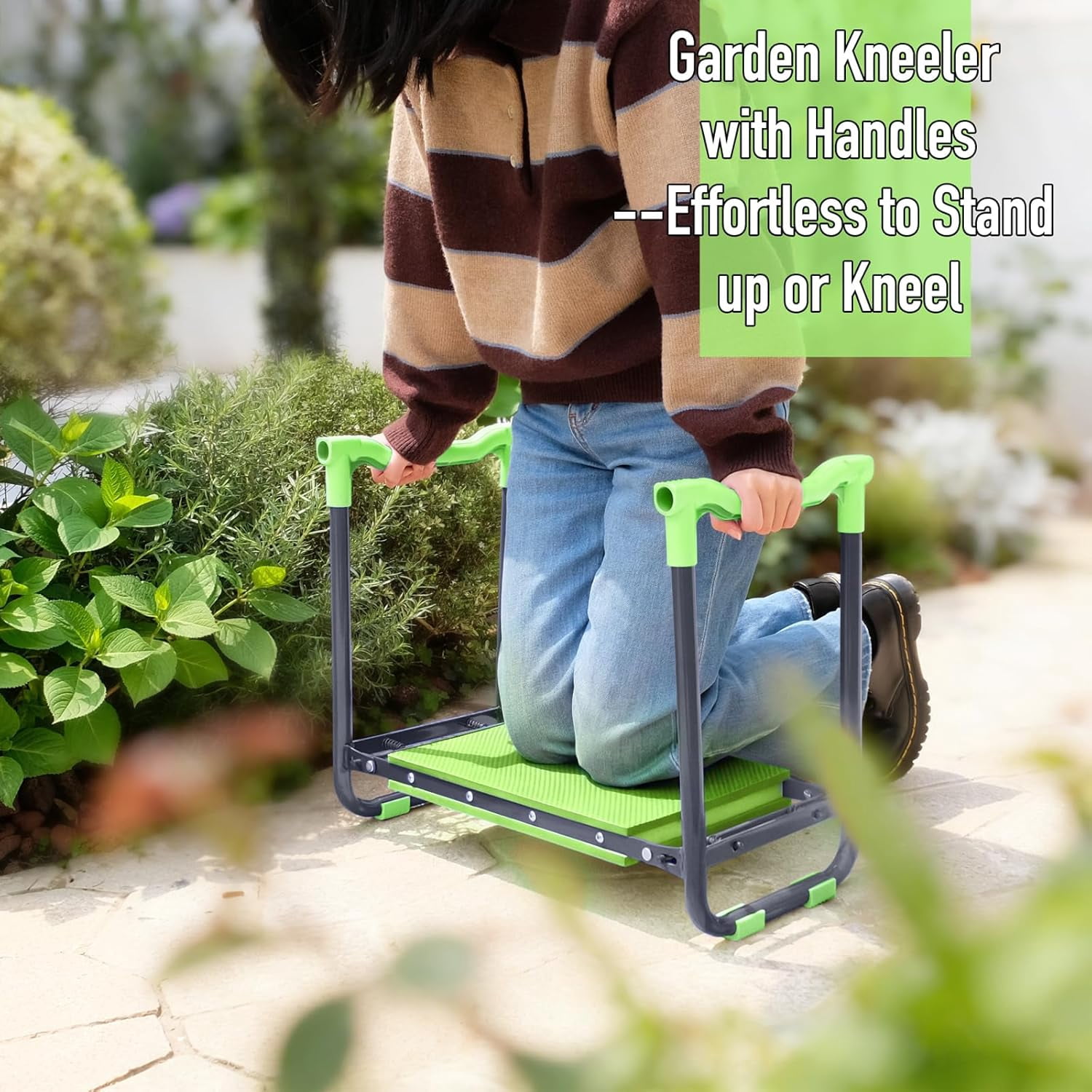 Folding Garden Stool and Kneeler, Heavy Duty Garden Kneeler and Seat, Kneeling Device for Gardening, Gardeners and Seniors (Purple)