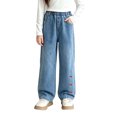 thumbnail image 2 of LvhaoGJOB Jeans for Girls' Lightweight Cozy denim pants jeans pants denim jeans casual outings jeans, 2 of 6