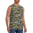 thumbnail image 2 of Haiem Men's Modern Yellow Excavator Print Tank Tops Summer Sleeveless Cut Off Workout T-Shirts Fitness Vest Athletic Undershirts-3X-Large, 2 of 8