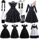 thumbnail image 2 of Addams-vestido de malla negra para niñas, fiesta de baile, cumpleaños, Carnaval, disfraces de Cosplay de Halloween, 3-10 años, 2 of 5