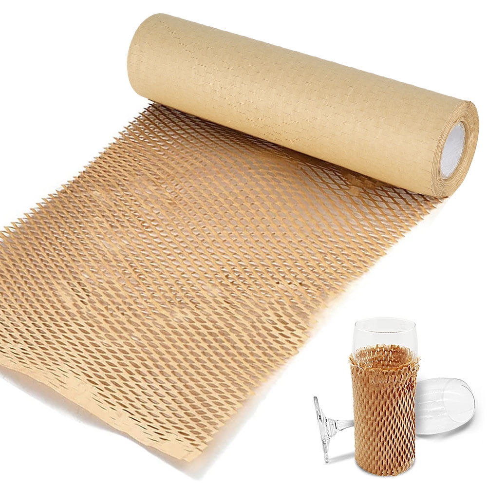 Pink Packaging Paper Honeycomb Cushioning Roll Perforated-Packing Recycled  Cushion Wrapping Roll Eco Friendly Moving Green