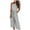 83# Gray, variant on RPVATI Women Casual Sleeveless Striped Jumpsuit Wide Leg Capri Romper Pants Cropped Overalls Tie Knot with Pocket Black M
