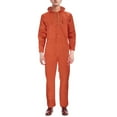 thumbnail image 2 of Mens Romper Men's Large Size Solid Long Sleeve Hooded Jeans Jumpsuits Pants with Multiple Pockets Adult Onesies for Men Orange XXL, 2 of 7