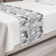 thumbnail image 2 of African Bed Runner, Wild Life Safari Themed Printing of Zebras Giraffes and Umbrella Thorn Trees, Decorative Accent Bedding Scarf for Hotels Homes and Guestrooms, Queen, Grey White, by Ambesonne, 2 of 2
