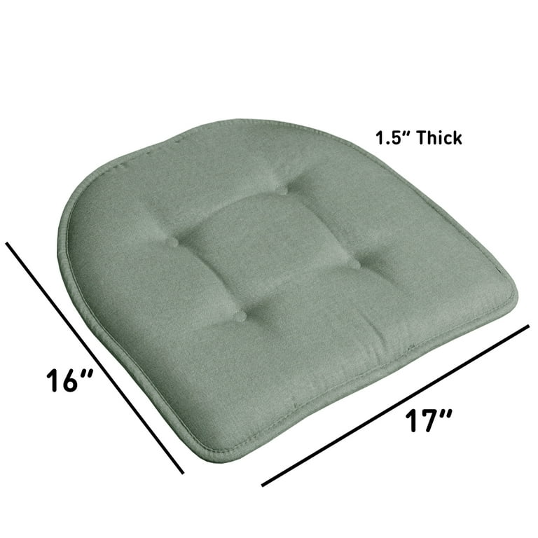 U-Shaped Memory Foam No Slip Back 16 x 16 Chair Pad Cushion 6 Pack