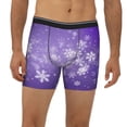 thumbnail image 2 of Salouo Snowfall Sky White Purple Pattern Men's Boxer Briefs, Soft & Breathable Underwear Elastic Waistband Briefs for Men,1-Pack, 2 of 7