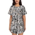 thumbnail image 1 of Balery Leopard And Zebra Conjunto de Pijama para Mujer con Estampado, Dos Piezas de Manga Corta y Shorts, Ropa de Dormir Suave con Cuello Redondo y Bolsillos-3X-Large, 1 of 6