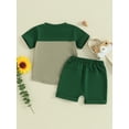thumbnail image 5 of JYYYBF 2Pcs Baby Boy Summer Outfits Short Sleeve Contrast Color T-Shirt + Pocket Shorts Set Toddler Clothes, 5 of 7