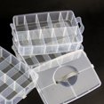 thumbnail image 3 of Handheld 3-Layer 30 Grids Detachable Plastic Makeup Cosmetic Jewelry Storage Case Box Holder Organizer Container (Blue), 3 of 5