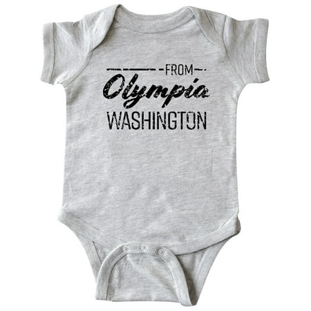 

Inktastic From Olympia Washington in Black Distressed Text Gift Baby Boy or Baby Girl Bodysuit