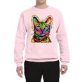 thumbnail image 2 of Cats Are Like Potato Chips Colorful Rainbow Cat Animal Lover Unisex Crewneck Graphic Sweatshirt, Light Pink, Small, 2 of 3