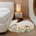 thumbnail image 2 of Round Rug 4Ft Washable Non-Slip, Spring Floral Circle Area Rugs for Living Room Bedroom, Yellow Flowers Pastoral Botanical Rustic Indoor Floor Mats Carpet Runner for Home Decor Aesthetic, 2 of 8