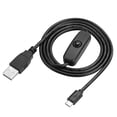 thumbnail image 2 of Micro USB Power Charging Cable With ON / OFF Switch For- 1M Length - Black, 2 of 8