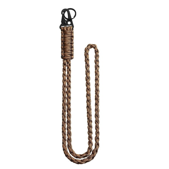 Jinswick Portable Braided Lanyard for Outdoor Hanging Rope for Keychain Necklace ID Card Badge Holder Whistles Strap Activities Heavy Duty Paracords Lanyard with Buckle Strong -Coffee