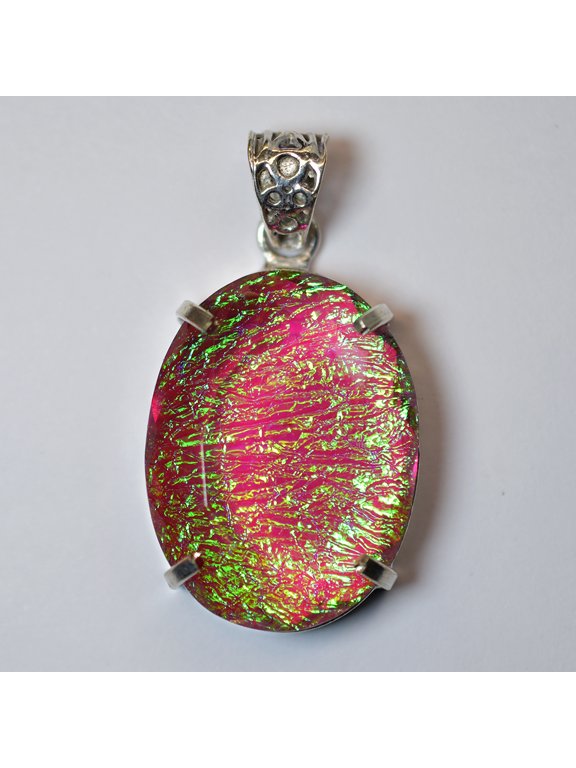 Lab Created Monarch 77.85Ct 925 Sterling Silver Opal Gemstone Pendant Certified