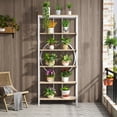 thumbnail image 5 of Tribesigns 70.9 Inch Industrial Bookshelf, 6-Tier Tall Bookcase with Open Shelves, Wood and Metal Display Shelf Storage Shelves for Bedroom, Living Room and Home Office, White, 5 of 8
