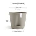 thumbnail image 2 of Ecopots Venice 2 Durable Modern Round Indoor/Outdoor Recycled Based Composite Flower Pot Planter w/ Water Reservoir, Taupe, 12", 2 of 4