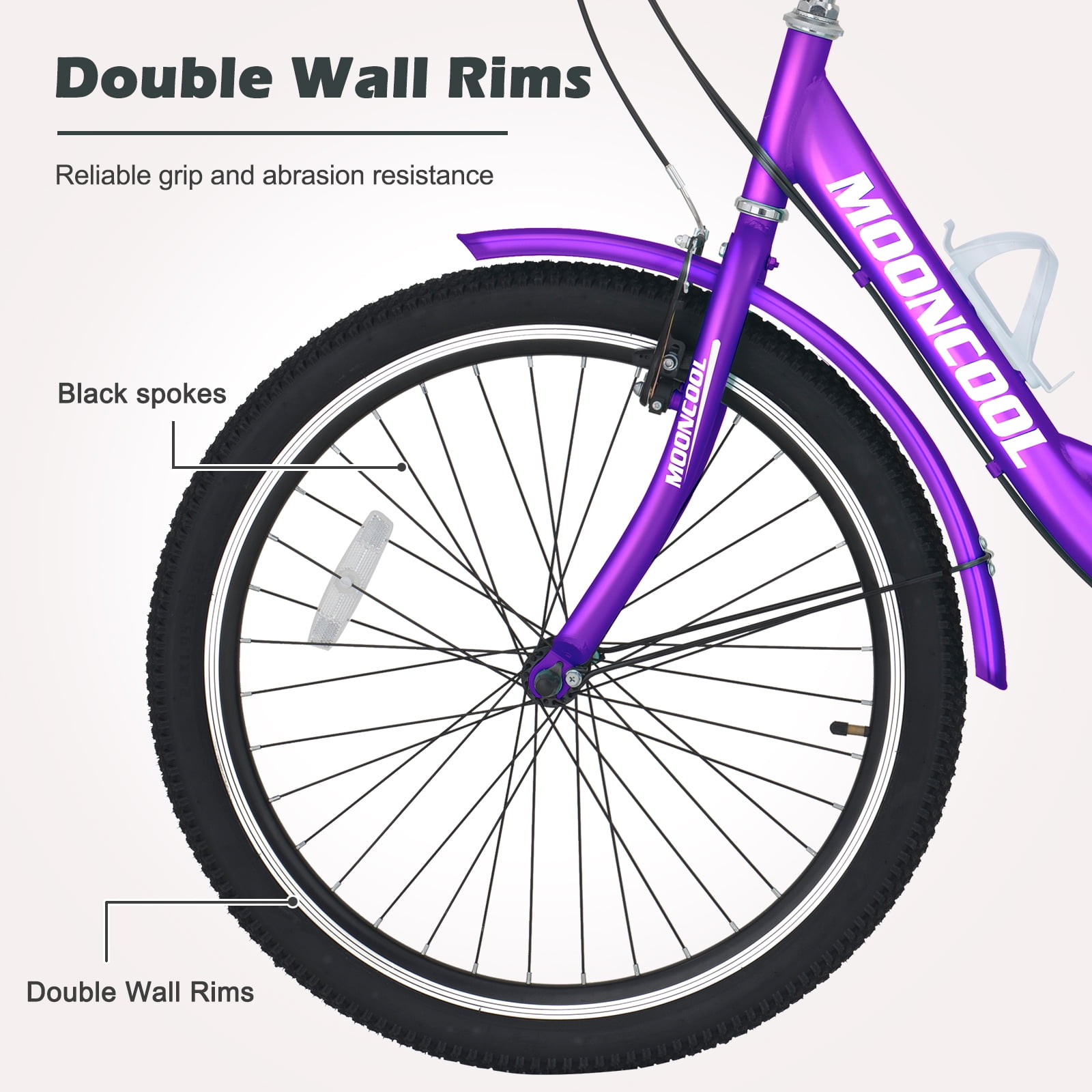Lilypelle Adult Tricycle 7 Speed Adult Trikes 20 inch,3 Wheel Bikes with Backrest,Low Step-Through Aluminum Frame,Cargo Basket,Rose Purple