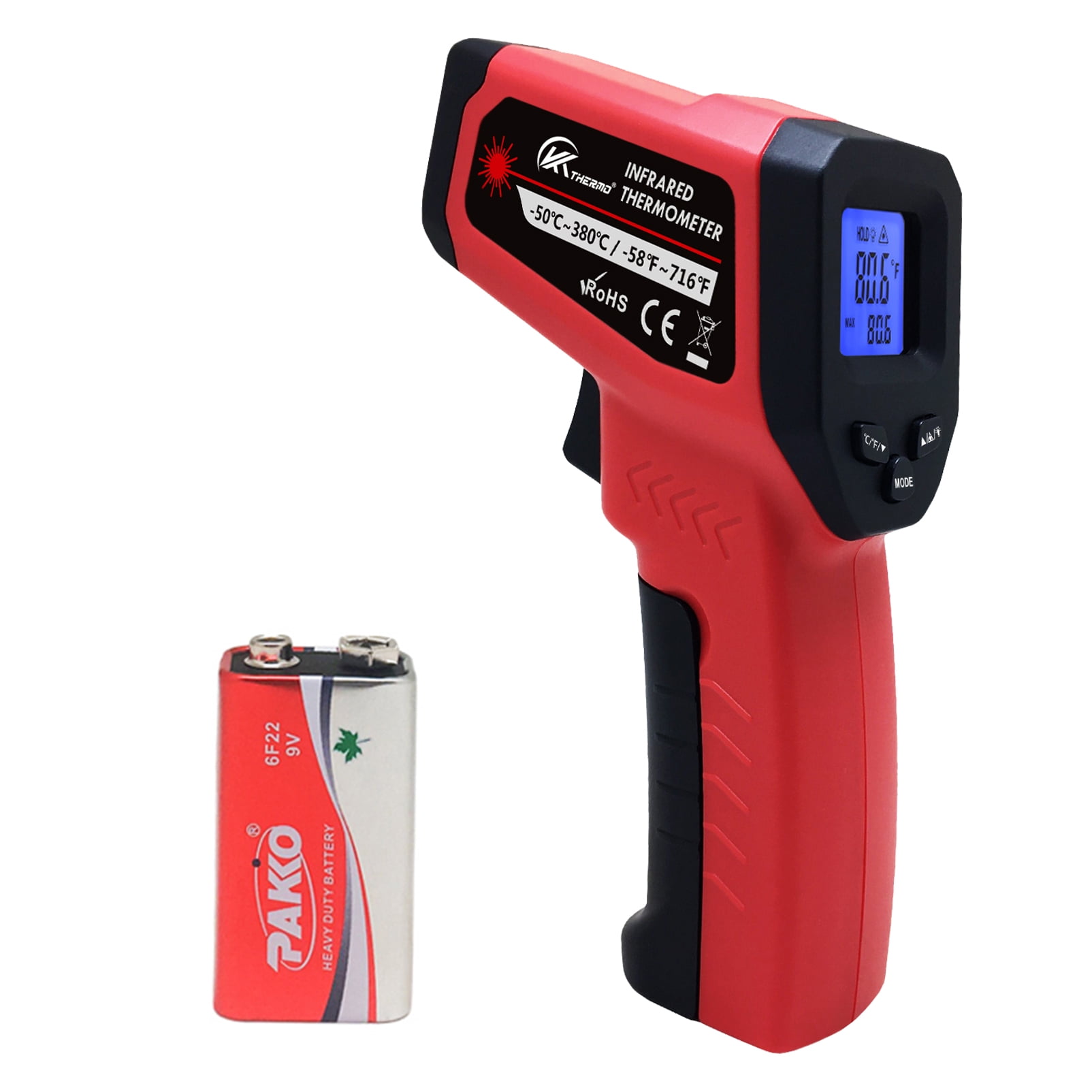 Infrared Thermometer NonContact Digital Laser IR Temperature Gun with