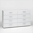 Atlin Designs Modern 8 Drawer Double Dresser with Bar Handles in White