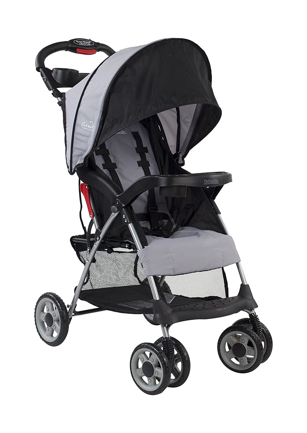 Kolcraft Cloud Plus Lightweight Easy Fold Compact Travel Baby Stroller Slate Grey