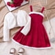 thumbnail image 2 of Christmas Girls Santa Claus Dress With Cloak Cape Toddler Baby Kids Red Xmas Clothes Children New Year Party Santa Claus Set, 2 of 5