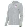 thumbnail image 2 of Women's Antigua Heather Gray New York Mets Daybreak Quarter-Zip Hoodie, 2 of 3